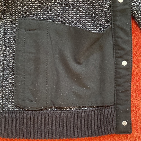 Rag & Bone Tweed Knitted Baseball Varsity Jacket Leather Trim - Picture 7 of 8